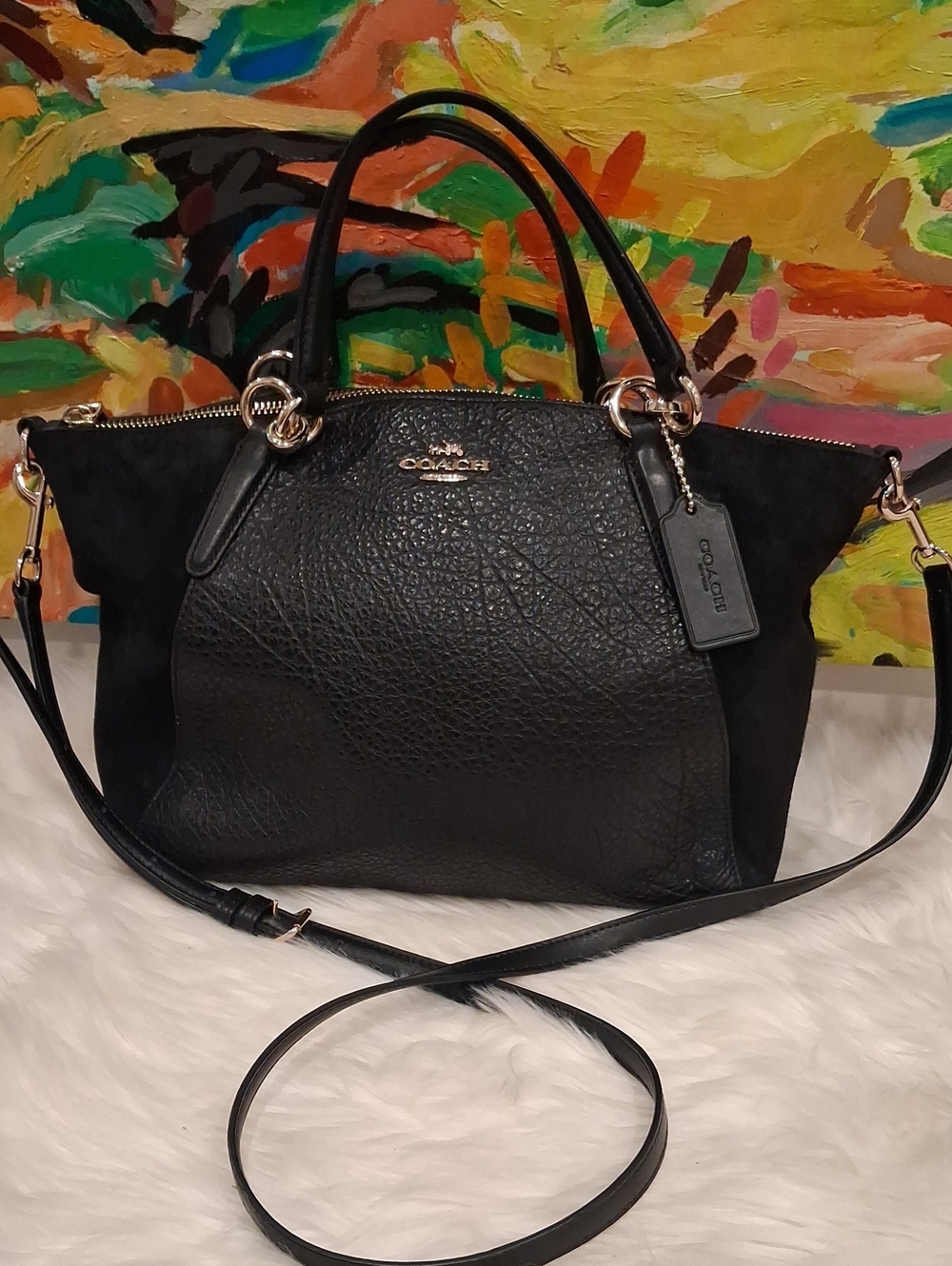 Coach Leather And Sued Bag